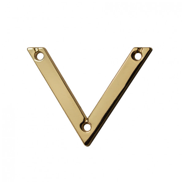 Украшение пришивное металлическое, уголок, цвет золото